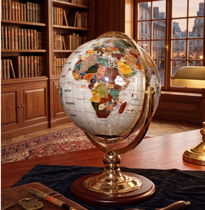 Globo Terráqueo de Escritorio de Latón Vintage, Ecológico y Duradero, con Temática Náutica, Mapa del Mundo Giratorio Tradicional para Decoración del Hogar u Oficina - Product Image 2