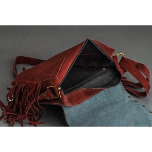 2024 Genuine Suede Leather Hobo Fringe Bag Custom High End Designer <b>Large</b> Purple Cow Leather Luxury <b>Purse</b> For Women Handbags - Product Image 4
