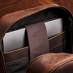 Soft Fabric for Everyday Use Factory Price Outdoor Leather Laptop <b>Backpack</b> for Women Lightweight Breathable Leather <b>Backpack</b> Bag - Product Image 6