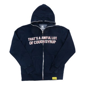 Sudadera con capucha holgada informal estilo streetwear para hombre, de tejido grueso de 450 GSM, con estampado de calavera y diseño 'That's a Awful Lot of Cough Syrup' - Product Image 2
