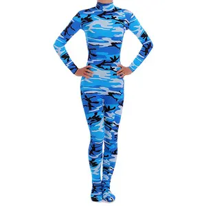 sublimated patchwork single piece unitard dancing wear non see through slim fit body suit