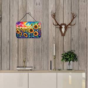 Panneau en métal aluminium multicolore New Sunflowers Printed Door Hanging for Home Decor Kitchen Wall Bar Bathroom Plaque 8HX12W - Product Image 4