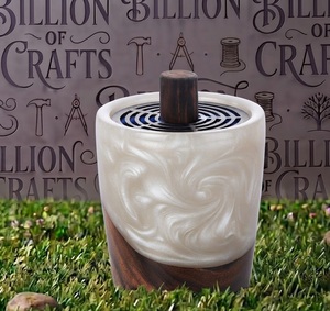 Porte-encens élégant en bois d'acacia et résine Madkhan pour la célébration de l'Eid - Product Image 2
