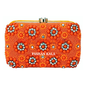 Fashionable Ladies Clutch Bag Purse for Wedding Party Gifts Very Attractive Design for Girls and Woman Zari Embroidery <b>Crafts</b>. - Product Image 2