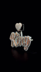 Personalizado 925 plata esterlina hombres Hip Hop joyería dos tonos totalmente helado Mossanite corazón fianza colgante diamante chapado en oro placa de identificación - Product Image 6