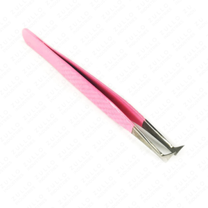 Pince à épiler professionnelle en acier inoxydable rose avec revêtement en poudre pour extensions de cils, outil d'application de précision pour cils - Product Image 4