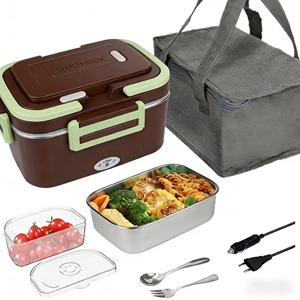 Boîte à lunch électrique auto-chauffante personnalisée en usine, chauffe-plat portable avec sac de transport - Product Image 1