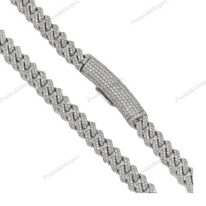 20inches 6MM Iced Cuban Link <b>Chain</b> 925 Sterling <b>Silver</b> Diamond Wedding <b>Extended</b> Clasp Thick Miami Luxury Statement Hip Hop - Product Image 6