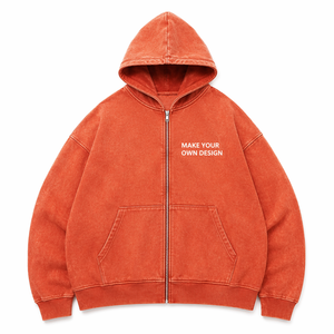 Sudadera con capucha de felpa francesa personalizada con cremallera completa, bordado de alto gramaje y estampado en relieve, proveedor de ropa al por mayor OEM ODM - Product Image 5