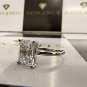 Bague vintage en or blanc 14k 18k avec diamant de laboratoire étincelant, alliance de luxe pour mariage, conçue pour les fiançailles, certifiée IGI, bagues fines - Product Image 2