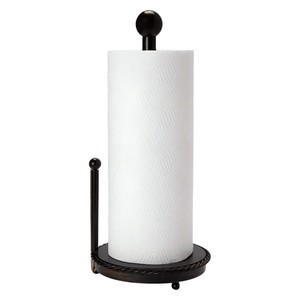 Handcrafted Iron <b>Paper</b> Towel Holder with Rope Twist Design Countertop <b>Kitchen</b> Roll Dispenser Standing Tissue Stand - Product Image 1