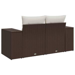 Canapé de jardin 2 places en polyrotin marron avec housses amovibles - Product Image 6