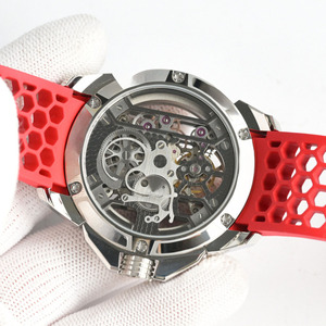 A Luxurious Silver Bezel Casual Business Sports <b>Skeletonized</b> <b>Automatic</b> Mechanical Men's <b>Watch</b> Inheriting Craftsmanship - Product Image 5