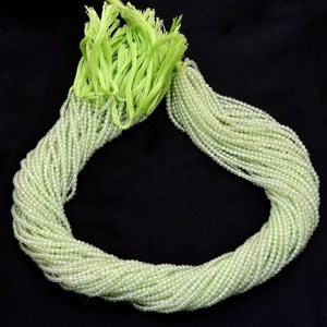 Cuentas redondas facetadas micro de prehnita AAA+ de 2mm-3mm, prehnita verde natural, piedras preciosas semipreciosas sueltas para la fabricación de joyas. - Product Image 2