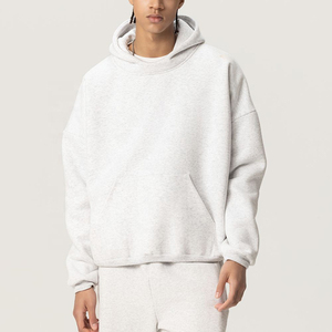 Sweat-shirt à capuche surdimensionné pour homme, couleur unie, en molleton de coton, décontracté, manches régulières, pour l'automne - Product Image 6