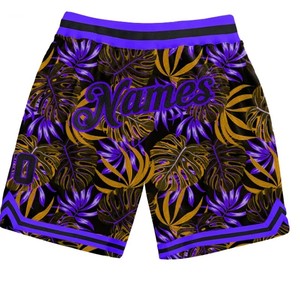 Shorts de bain personnalisés pour hommes, imprimé feuilles tropicales, sublimation, respirants, taille élastique, décontractés, streetwear d'été, OEM ODM - Product Image 2
