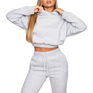 Ensemble de survêtement d'hiver personnalisé en coton biologique, style vintage, avec sweat à capuche oversize et pantalon de jogging pour hommes et femmes, logo frontal - Product Image 1