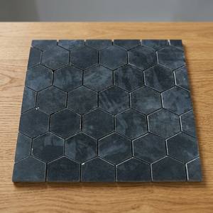 Mosaïque en porcelaine à glaçure métallique brillante, résistante à l'usure et imperméable, au design moderne, en forme de losange hexagonal linéaire carré, effet brique. - Product Image 5