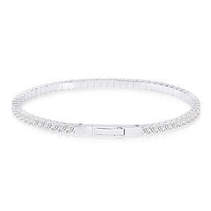 3.6CT Lab Grown Diamond IGI Certified Flexible Tennis <b>Bangle</b> 10KT <b>Solid</b> <b>Gold</b> Bracelet Lightweight Luxury Jewelry Wedding Gift - Product Image 1