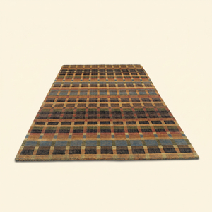 Tapis en laine tufté à la main multicolore Autumn Heritage, motif écossais vintage, écologique, antidérapant, à poils épais, pour salon - Product Image 2