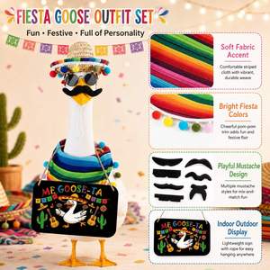 Disfraz de Ganso Mexicano para Fiesta, Serape Arcoíris, Bandana, Sombrero, Decoración para Patio y Jardín - Product Image 4