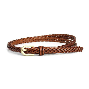Cinturón de Cuero Trenzado para Mujer, Diseño Casual, Hebilla de Pin Dividido, Cinturón de Vestir de Cuero Genuino Trenzado para Mujer - Product Image 2