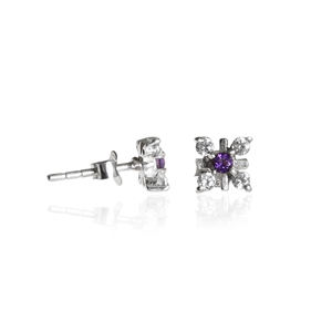 Pendientes de Plata de Ley 925 con Gemas Moradas, Diseño 2026, para Mujeres y Niñas, Ideales para Bodas y Fiestas - Product Image 2