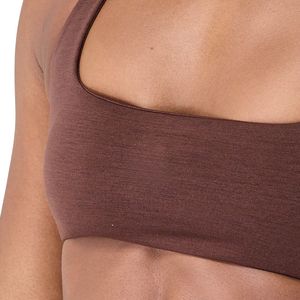 Soutien-gorge de sport marron pour femme à dos croisé, doux et extensible, idéal pour l'entraînement, la course, le yoga et les activités sportives - Product Image 6