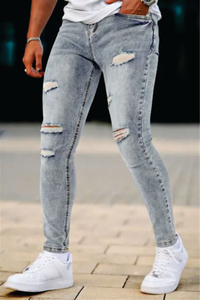 Jeans de Hombre de Talla Grande, Mezcla de Poliéster y Algodón de Peso Medio - Product Image 5