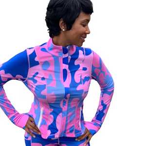 Ensemble de survêtement camouflage pour femmes Jack and Jill, veste zippée intégrale et leggings, vêtements de sport, logo personnalisé, vente en gros OEM - Product Image 3