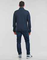 Veste softshell bleu marine pour homme, col montant, fermeture éclair, coupe-vent, décontractée, pour l'automne, coupe régulière, polyester tricoté