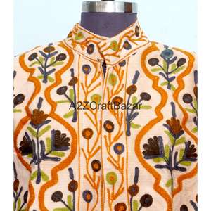 Chaqueta con Cuello Mandarín y Bordado Floral, Forro de Algodón Hecho a Mano, Ecológica, Transpirable, de Secado Rápido, para Invierno y Otoño - Product Image 3