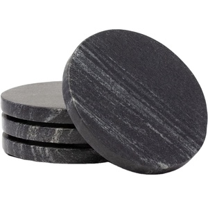 Posavasos elegantes de mármol blanco, Juego de 4 posavasos de piedra absorbente para decoración del hogar y posavasos de lujo de piedra de Mesa para bebidas - Product Image 1