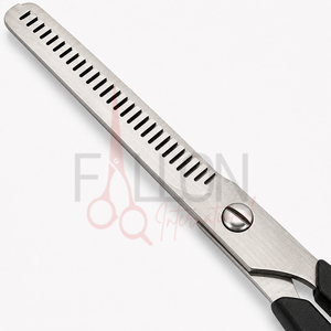 Black Red <b>Handle</b> Hair Thinning Scissors Professional Texturizing <b>Shears</b> Stainless Steel Barber Salon Scissors - Product Image 3