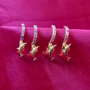 Pendientes de Plata de Ley 925 con Baño de Oro y Turmalina Multicolor para Mujer, Joyería para Bodas - Product Image 5