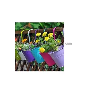 最佳设计圆形和阳台金属户外中型廉价花园花卉植物全彩片悬挂式花盆