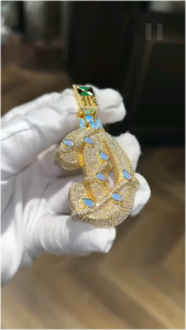 จี้ฮิปฮอปแบบสั่งทำประดับเพชรโมอิสซาไนต์ VVS เงินแท้ S925 รูปตัวเลข ชื่อ ตัวอักษร หรือโลโก้ ของขวัญคริสต์มาส - Product Image 2