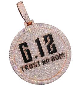 Pendentif lettre personnalisé émail glacé Bling pendentif personnalisé pendentif en argent sterling 925 - Product Image 1