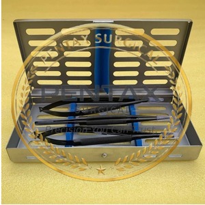 Premium Quality <b>3</b> Pcs TC Castroviejo Needle Holder Scissor Forceps Black Dental Micro Surgery Instruments Set CE ISO Certified - Product Image 4