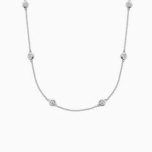 Minimalist Coin Pendant Lab Grown Diamond <b>Necklace</b> | 10KT Gold Rhodium Plated | Vintage Style Everyday Wear Trend - Product Image 3