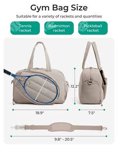 Sac de raquette de tennis et multisports portable en nylon imperméable pour l'extérieur avec design tendance, compartiment à chaussures indépendant, logo personnalisé - Product Image 5