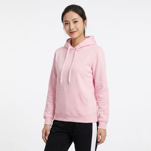 Ensemble survêtement unisexe décontracté rose à capuche avec pantalon de jogging noir, manches longues, couleur unie, logo sur le devant, idéal pour l'automne - Product Image 5