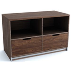 Cómoda Moderna de MDF con 2 Cajones, Laminada con HPL Grado E0, Mueble de Hotel de 24x14x14 Pulgadas, Ensamblada con Varillas de Acero Inoxidable Brahmani - Product Image 3