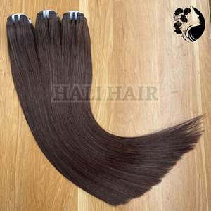 Vente en gros de cheveux Hali Paquets de trame de cheveux raides vierges vietnamiens naturels Double extrémités pleines dessinées Aucune perte OEM ODM disponible - Product Image 6