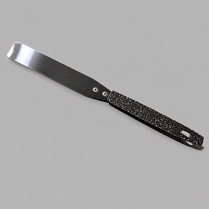 Spatule à pâtisserie en acier inoxydable pour glaçage, idéale pour la présentation et les chefs, manche gris blanc moucheté vintage, pour la pâtisserie et la décoration. - Product Image 2