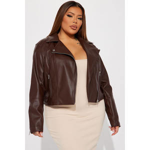 Vestes en cuir pour femmes sur mesure, vêtements d'extérieur en cuir véritable, service OEM, styles de motard, imperméables, respirants, tricotés, teints en uni - Product Image 1