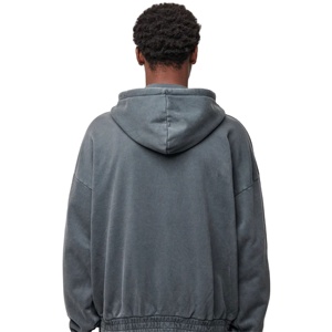 Vente en gros de sweat à capuche surdimensionné lourd personnalisé de luxe fabrication de coton lourd 100% sweat à capuche en éponge française 2025 - Product Image 5
