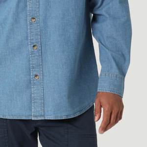 Chemises en jean tendance pour hommes, coton de haute qualité, manches longues, chemise boutonnée en jean délavé - Product Image 6