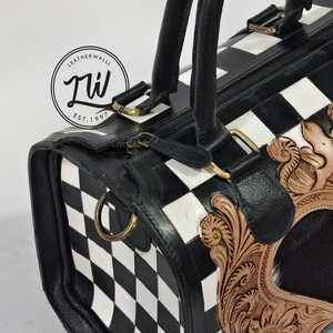Sac fourre-tout en cuir véritable grande capacité pour femme, motif floral tendance, été automne, imperméable et antivol - Product Image 4