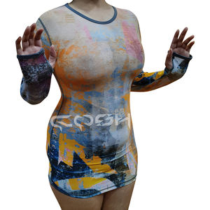 Robe moulante sexy à manches longues pour femme – Robe de club ajustée à imprimé abstrait - Product Image 2